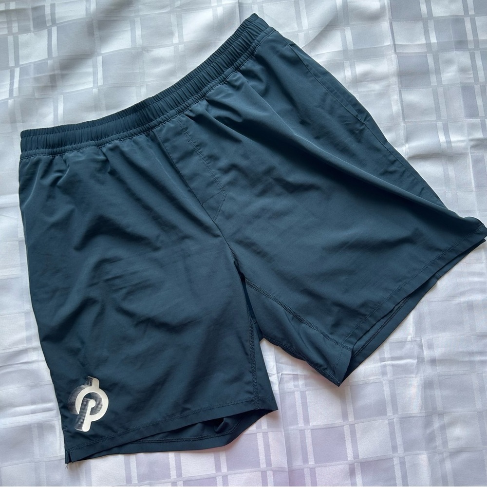 Peloton Blue Branded Loose Fit Lined Running Shorts